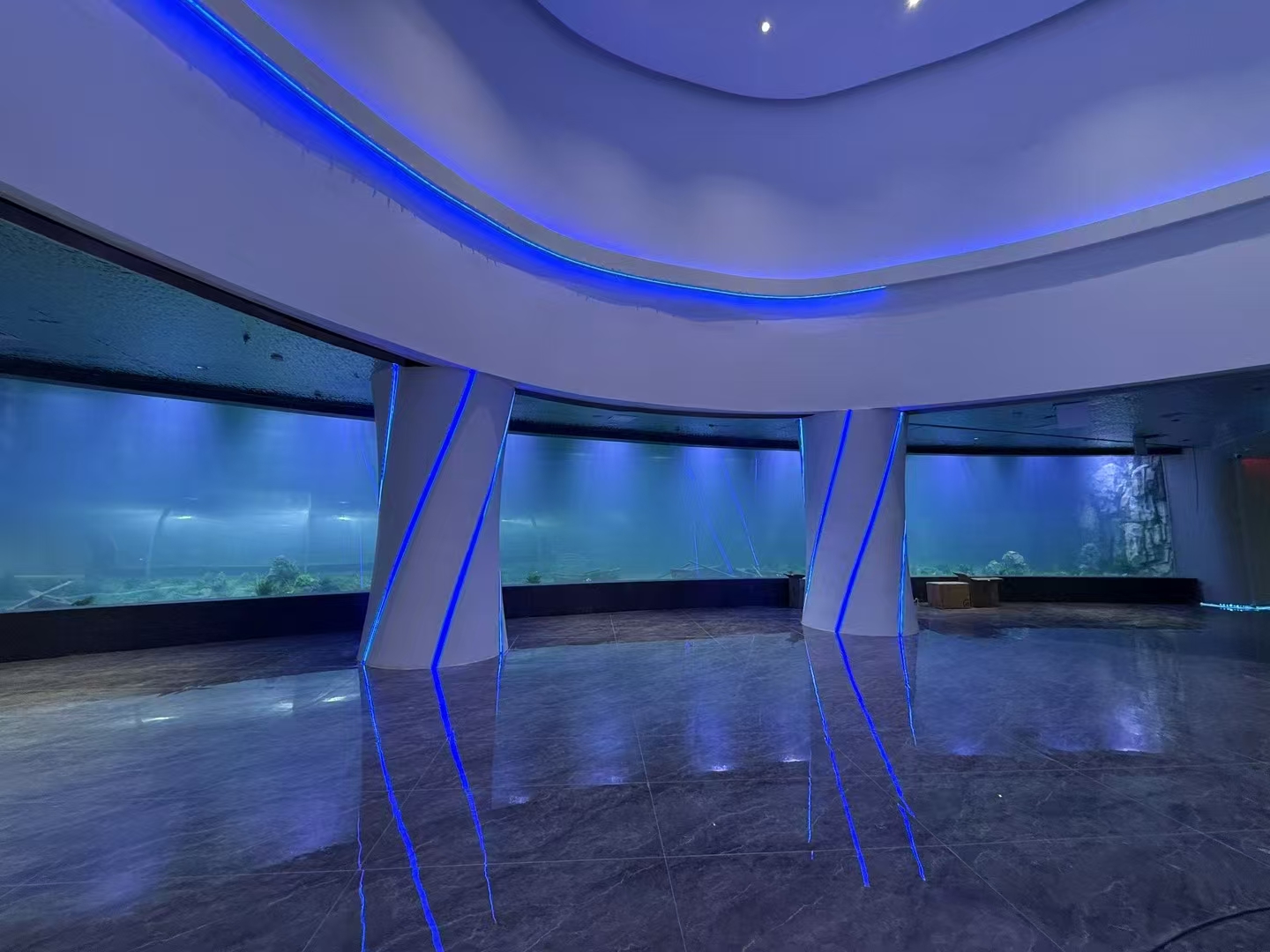 Büyük akvaryum pencerelerinde akrilik tabakanın avantajları nelerdir?